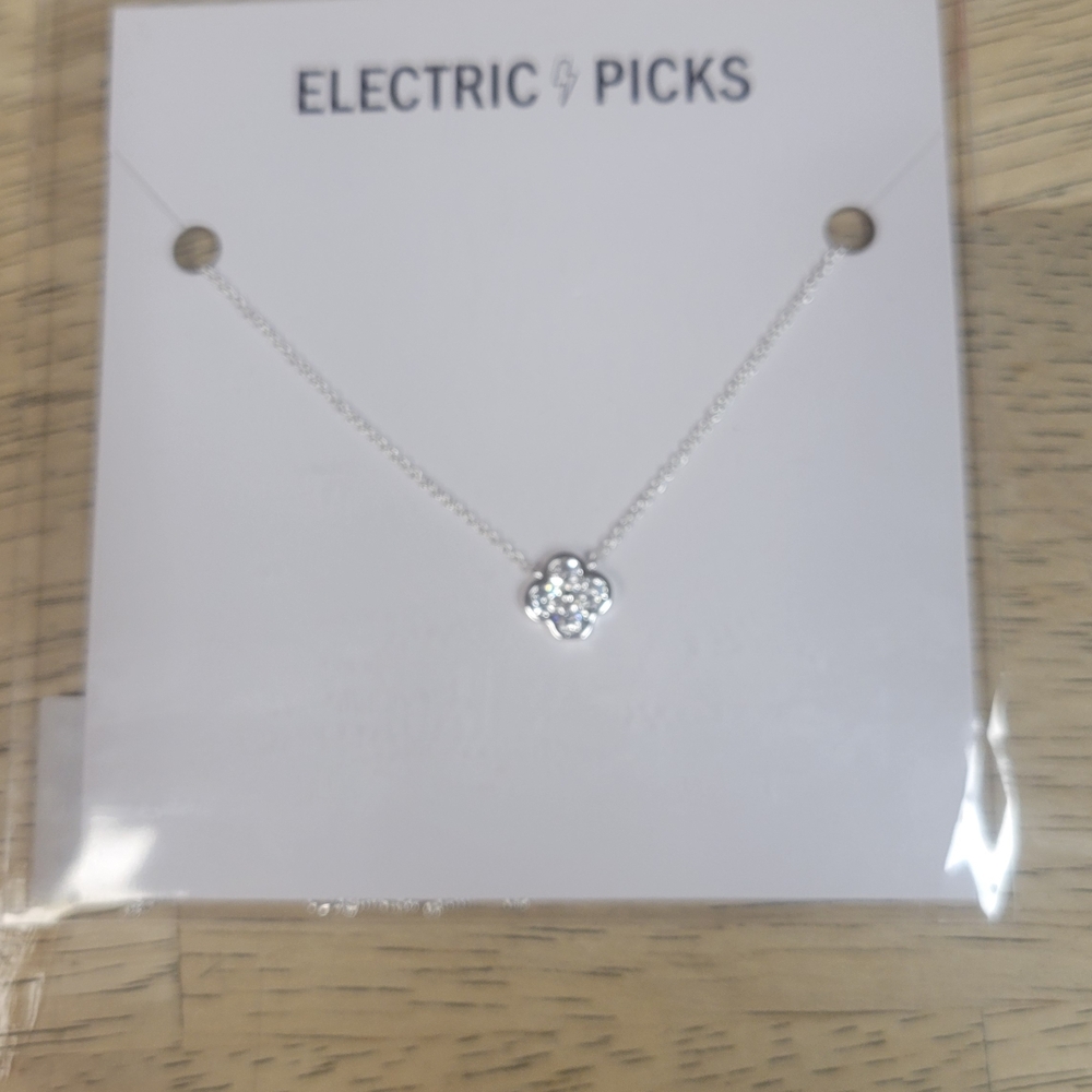 Electric Family Silver Floral Necklace